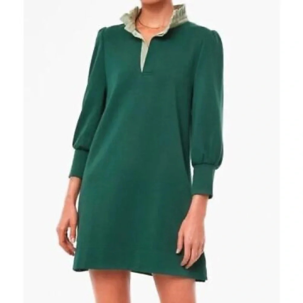 Tuckernuck‎ Pomander Place Charlotte Terry Dress Ruffle Neck Long-Sleeve Polo